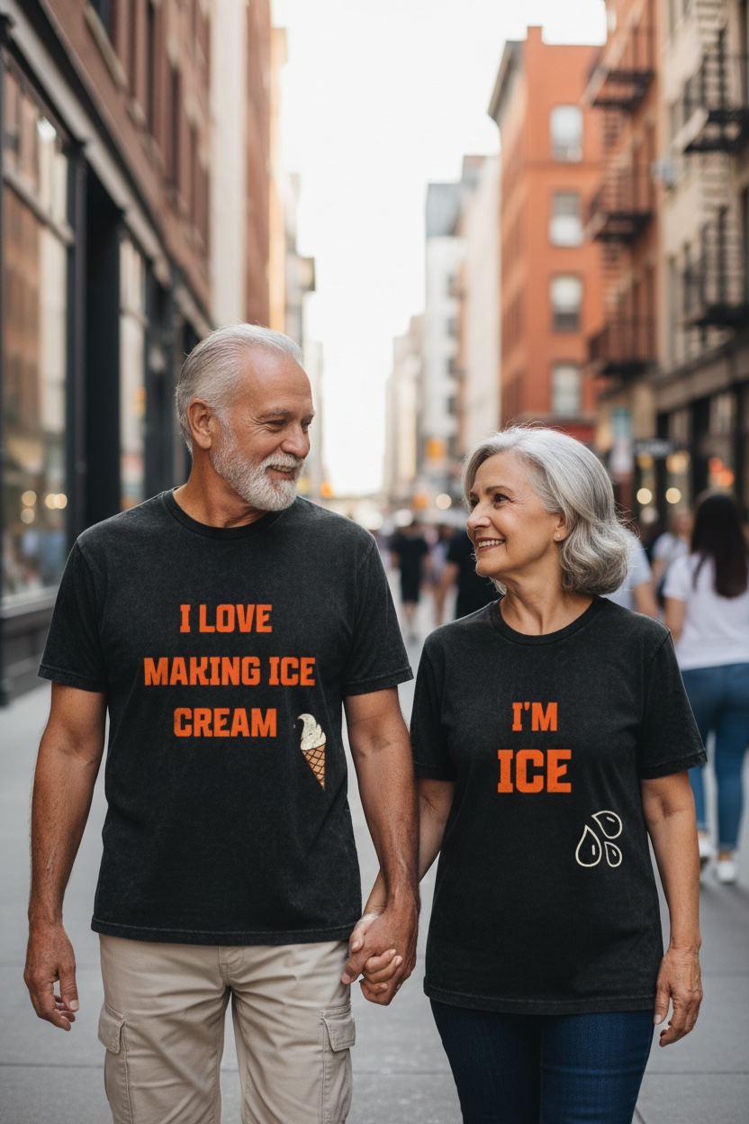Couples Tee “I LOVE MAKING ICE CREAM”
