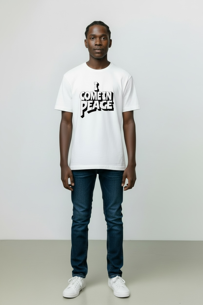 Couples Tee “I COME IN PEACE”