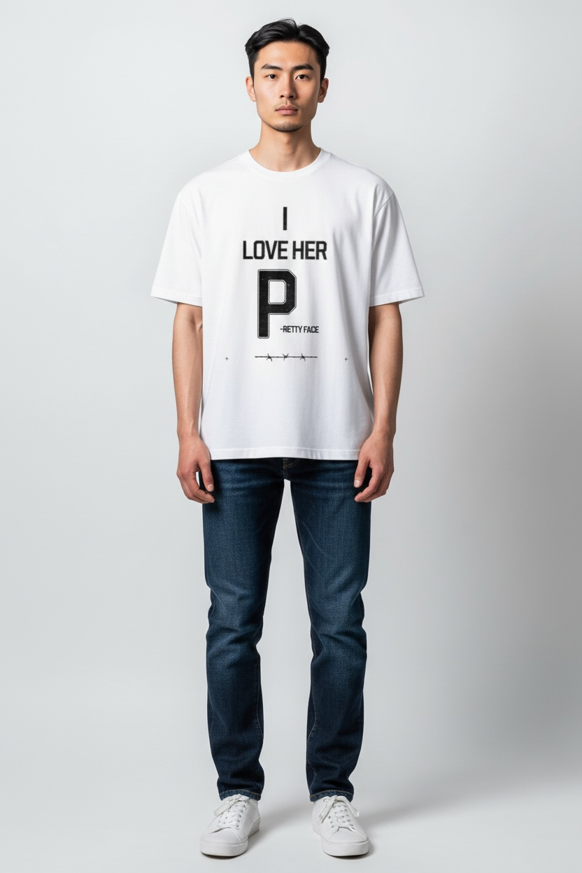 Couples Tee “I LOVE HER P”